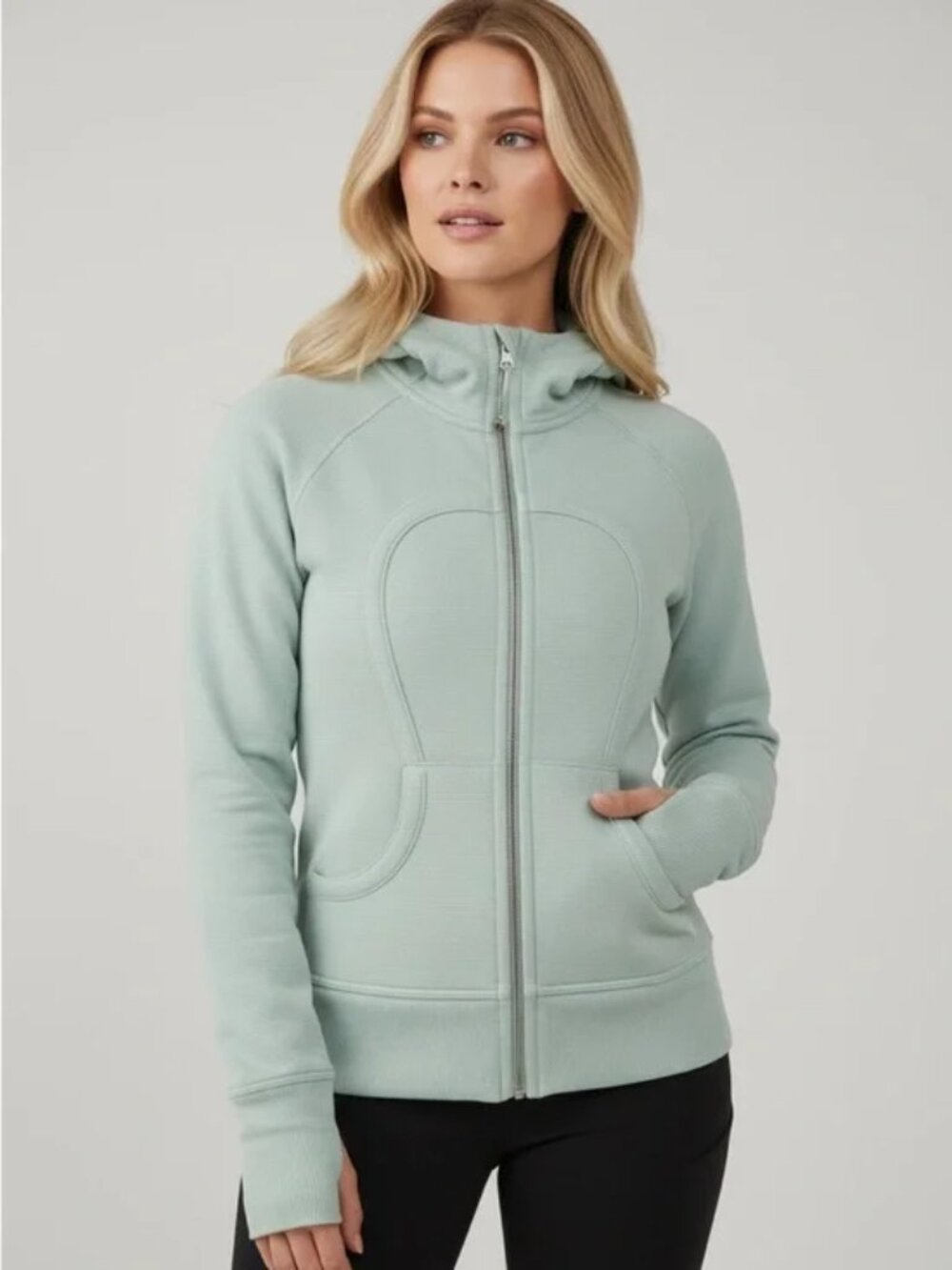 Lululemon Scuba Full-Zip Hoodie Silver Blue - Size 8